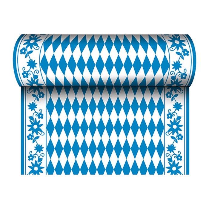 STARPAK Tischläufer soft selection blau, weiß 40,0 cm x 24,0 m, 1 Rolle