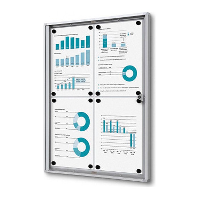 Showdown® Displays Schaukasten Economy XS B1 silber 4x DIN A4 49,1 x 2,6 x 65,5 cm, 1 St.