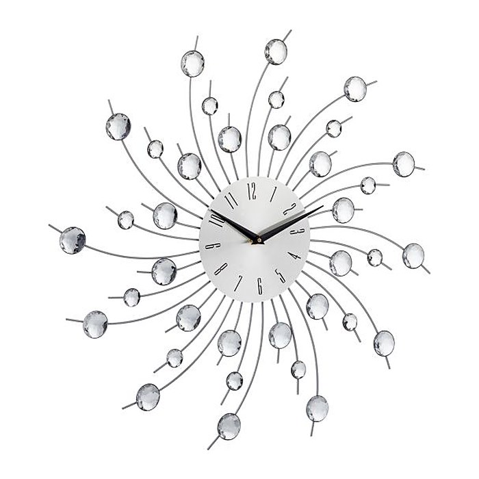 relaxdays Wanduhr silber Eisen, Acryl, Ø 50,0 cm