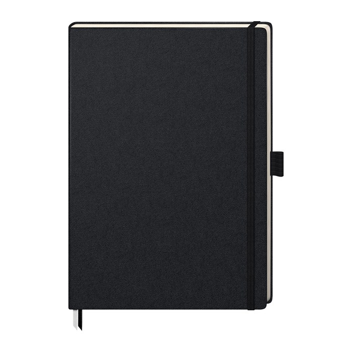 BRUNNEN Notizbuch KOMPAGNON DIN A4 punktkariert, schwarz Hardcover 192 Seiten, 1 St.