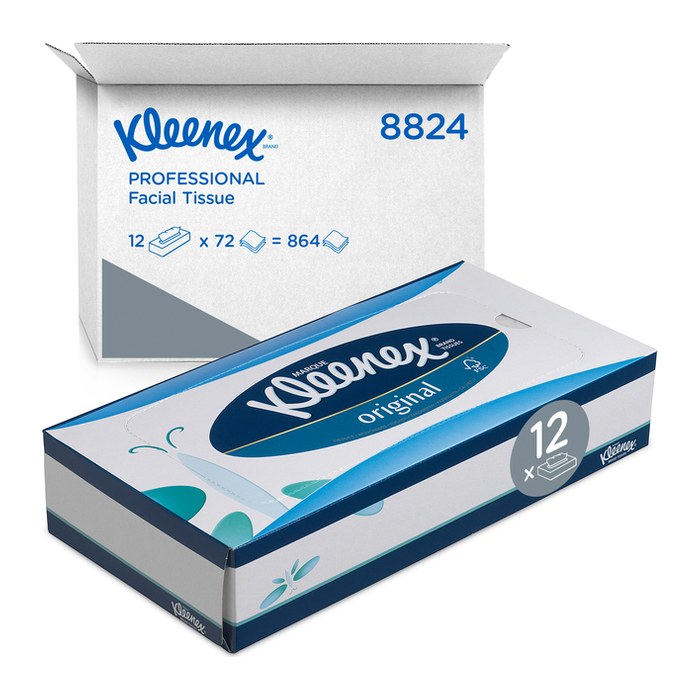 Kleenex® Kosmetiktücherbox 3-lagig weiß, 12x 72 Tücher