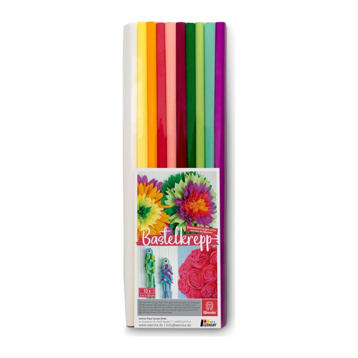 Werola Krepppapier Trend farbsortiert 31 g/qm 10 Rollen