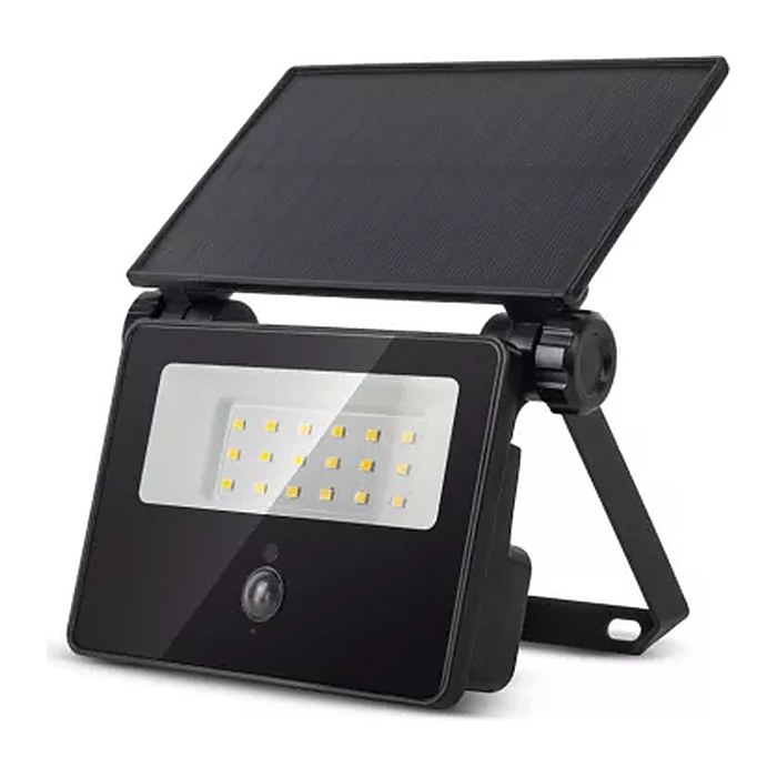 Entac LED-Flutlicht Akku und Solarfunktion 400lm PIR-Sensor