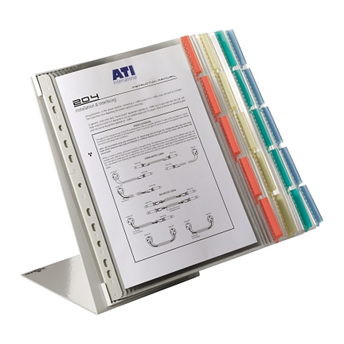DURABLE Sichttafelsystem Tischständer 568800 DIN A4 farbsortiert mit 20 St. Sichttafeln, 1 St.