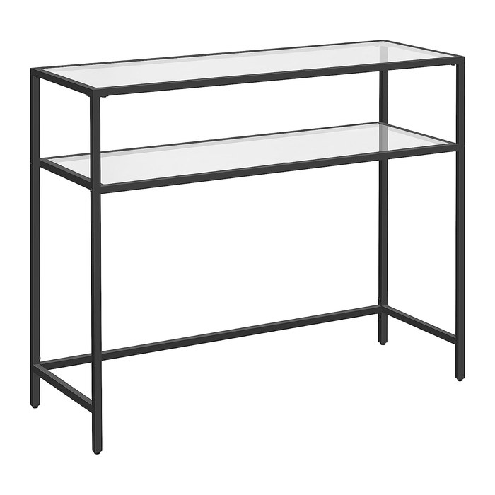 VASAGLE Konsolentisch rechteckig Glas schwarz 100,0 x 35,0 x 80,0 cm, 1 St.