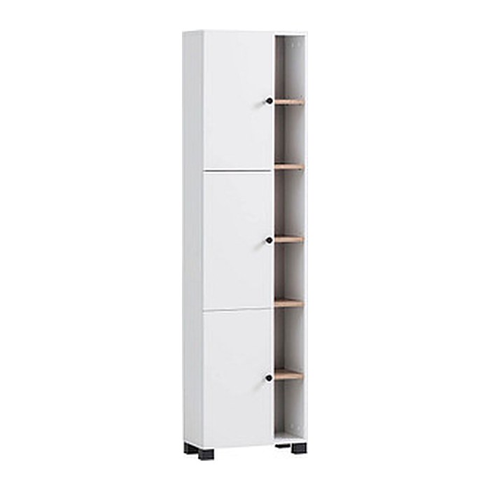 MÖBELPARTNER Badschrank Lugo 157483 weiß 44,9 x 23,4 x 167,6 cm