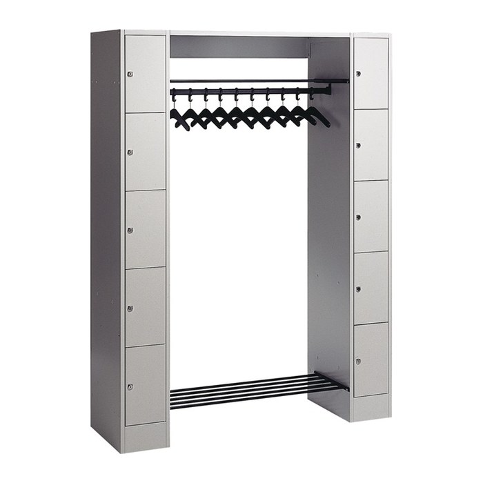 CP Garderobe mit Schließfächern Serie 8070 lichtgrau 80710-00 S10000, 10 Schließfächer 143,0 x 48,0 x 195,0 cm