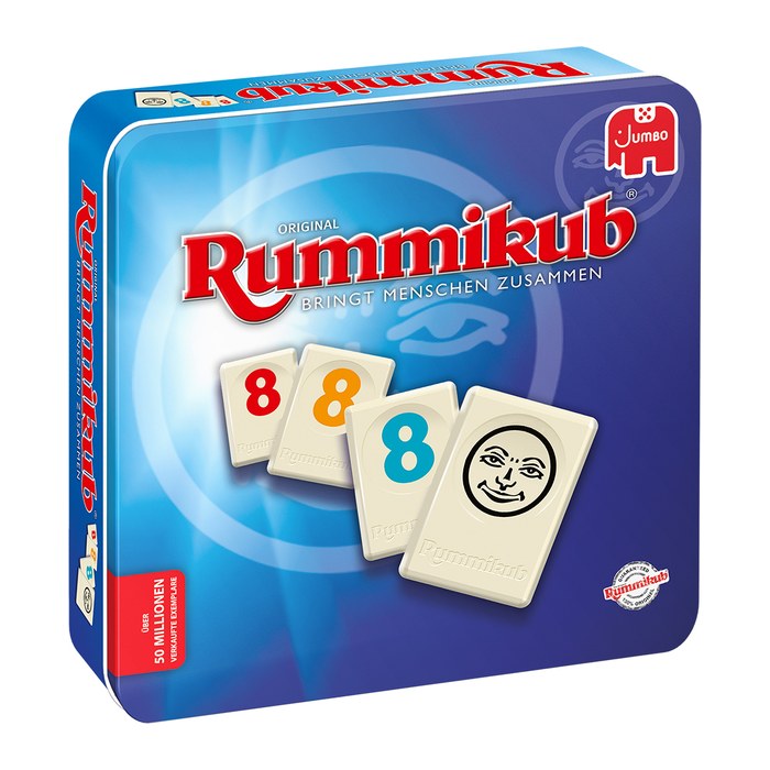 Jumbo Rummikub in Metalldose Geschicklichkeitsspiel, 1 St.
