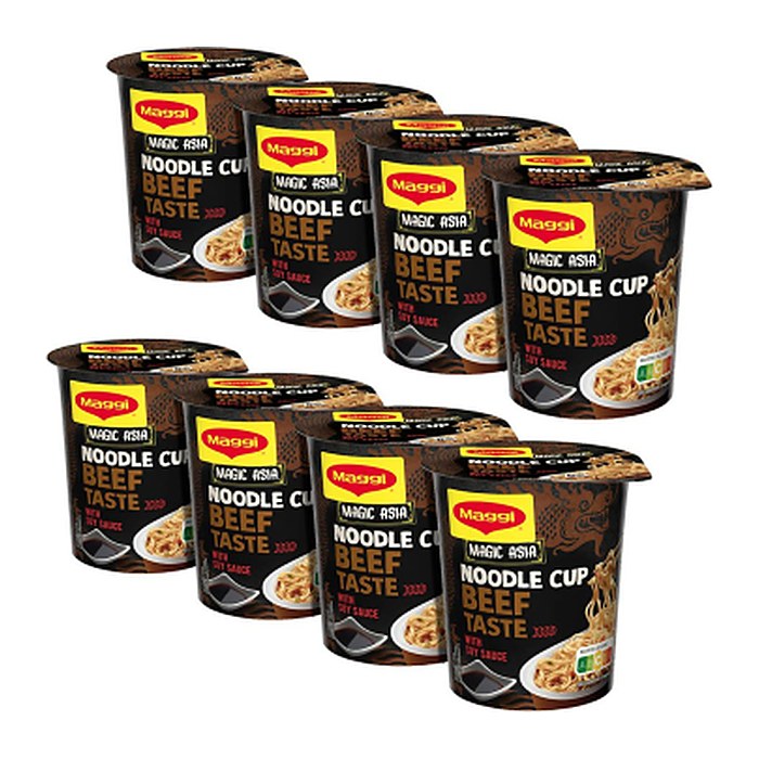 Maggi® Noodle Cup Beef Taste Fertiggericht 8x 63,0 g, 8 St.