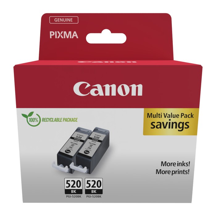 Canon PGI-520 BK Twin-Pack schwarz Druckerpatronen, 2er-Set