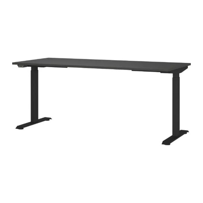 GERMANIA JET höhenverstellbarer Schreibtisch grafit rechteckig, T-Fuß-Gestell schwarz 180,0 x 80,0 cm
