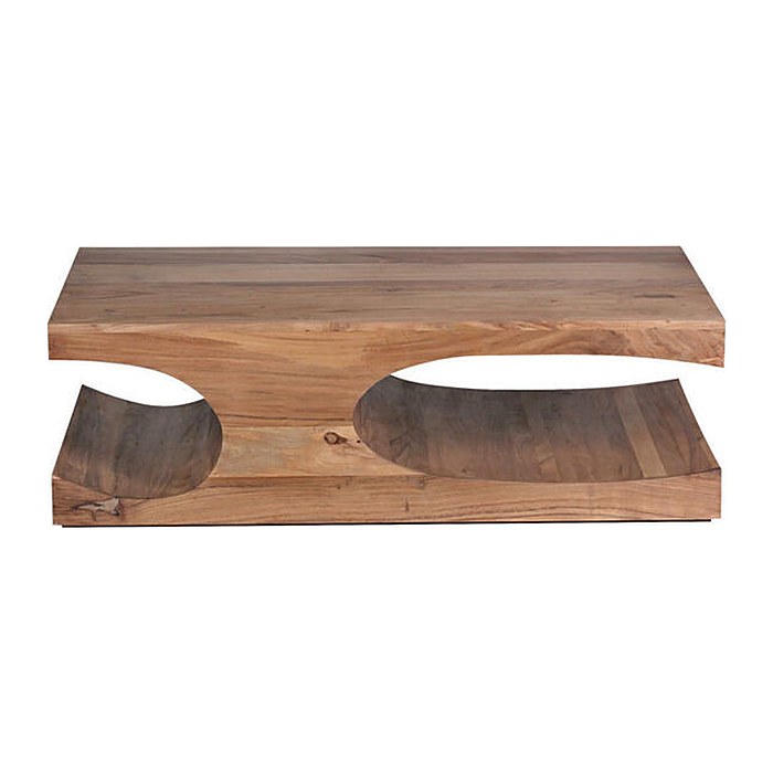 WOHNLING Couchtisch rechteckig Massivholz akazie 118,0 x 70,0 x 38,0 cm, 1 St.