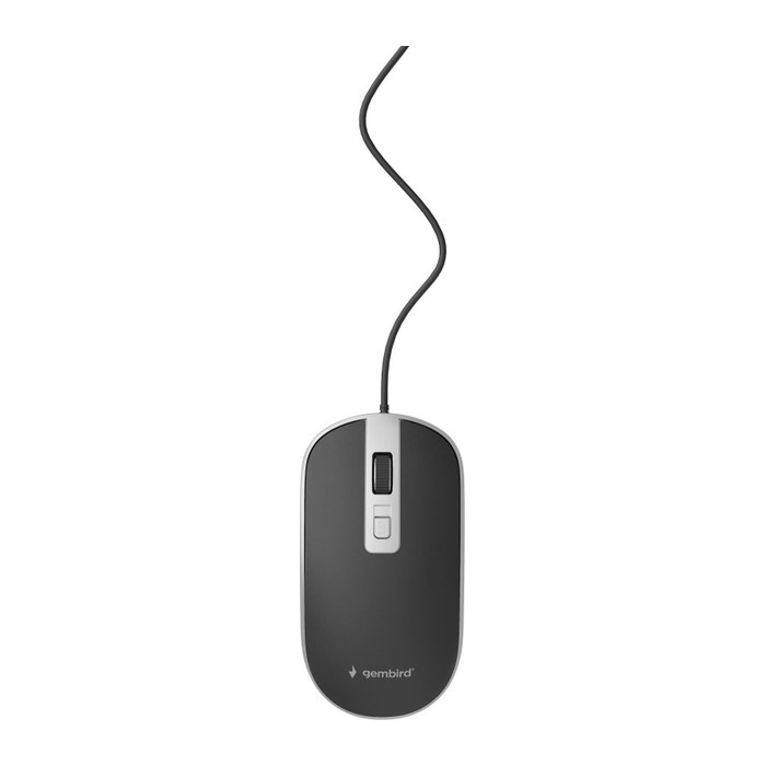 gembird Maus OPT WIRED 4 Tasten USB schwarz/silber
