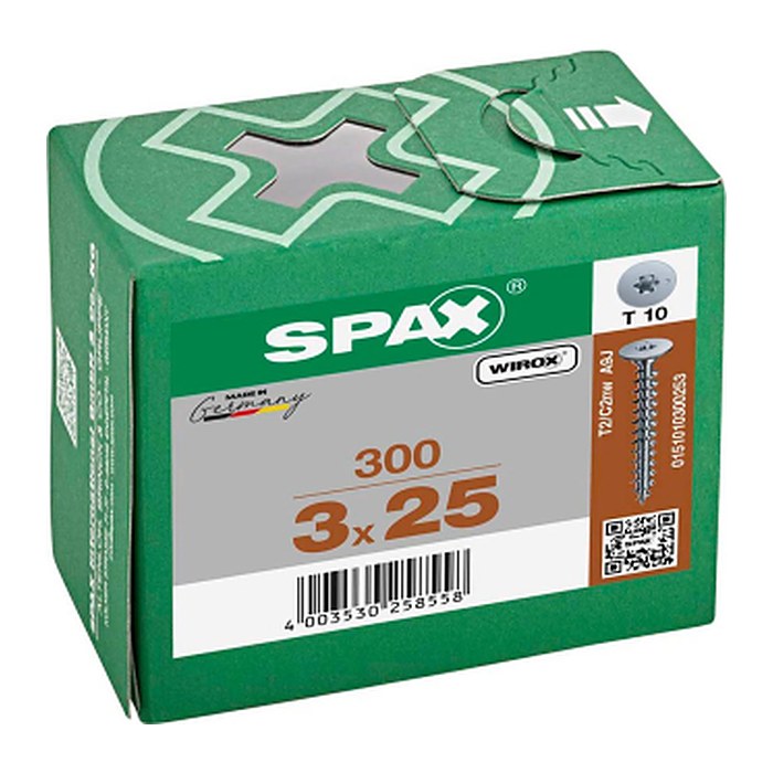 SPAX® Rückwandschrauben T10 Flachkopf WIROX 0151010300253 3 mm x 25 mm, 300 St.