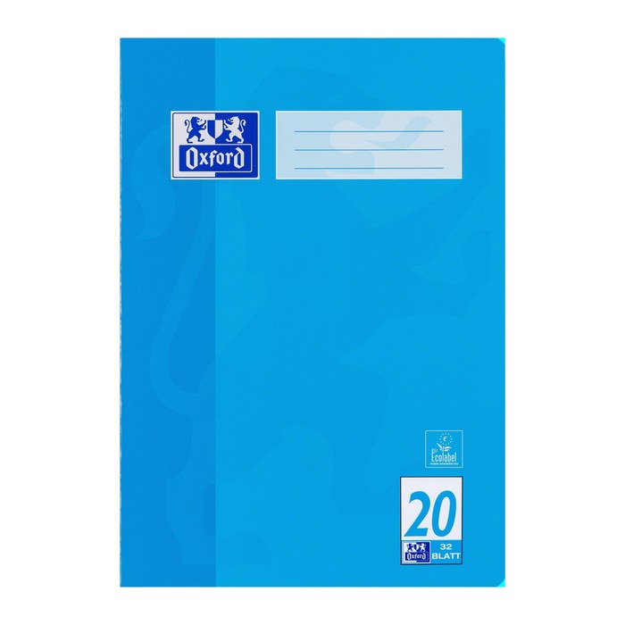 OXFORD Doppelheft Lineatur 20 blanko DIN A4 ohne Rand, 32 Blatt, 1 St.