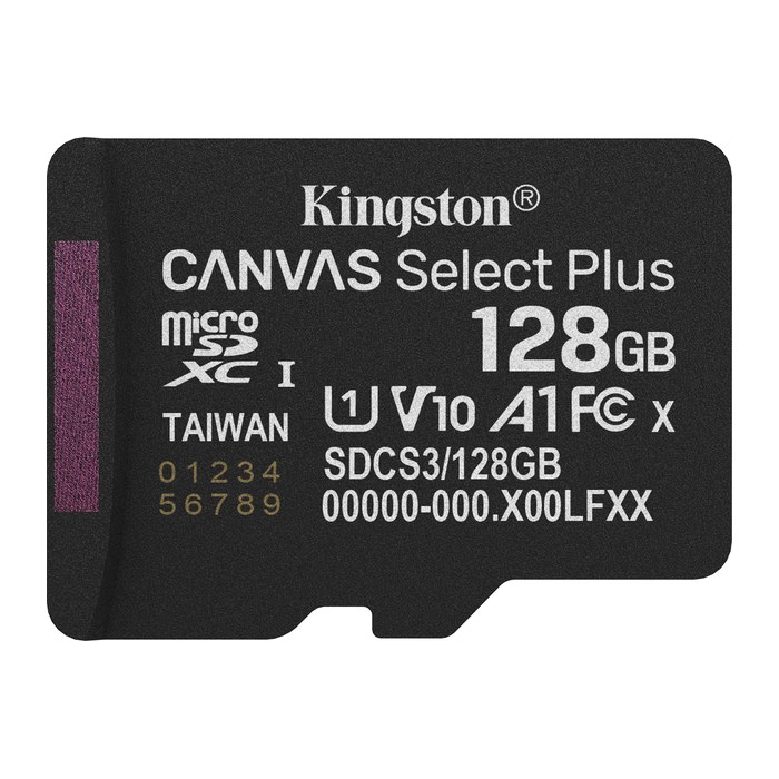 SD MicroSD Card 128GB Kingston SDXC Canvas+ Gen3 o.Adapter retail