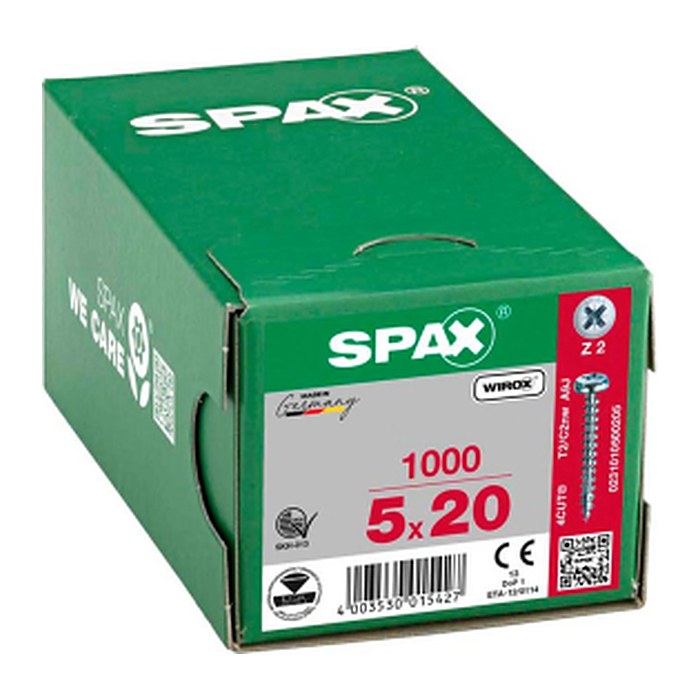 SPAX® Universalschrauben Z2 Halbrundkopf WIROX 0231010500205 5 mm x 20 mm, 1.000 St.