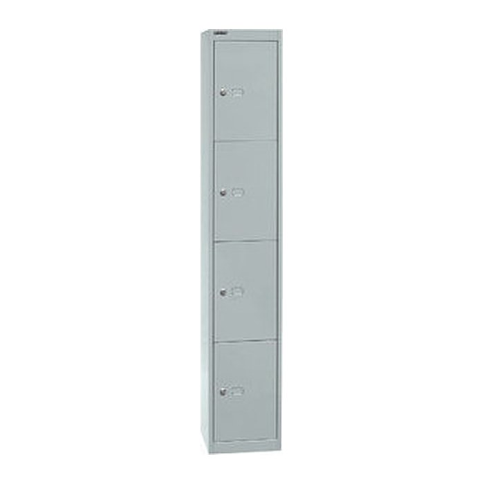 BISLEY Schließfachschrank lichtgrau CLK124645, 4 Schließfächer 30,5 x 30,5 x 180,2 cm