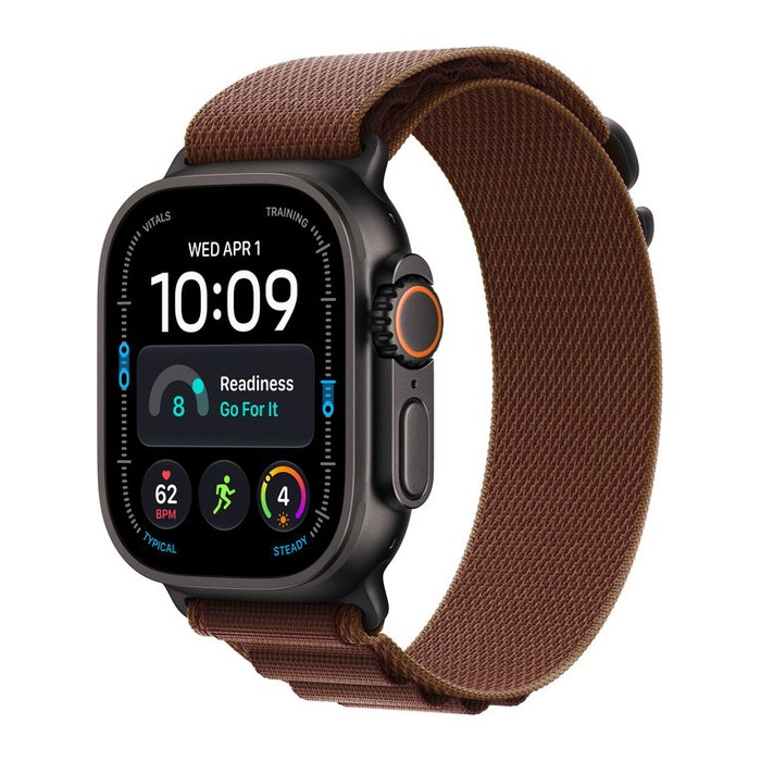 Apple Watch Ultra 4 49 mm Schwarz (GPS + Cellular) Alpine-Armband M burgunder