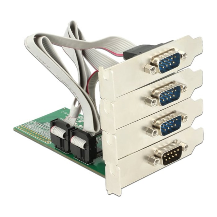 DELOCK PCI Expr Card 4x D-Sub9 (je 2 auf Slotblech)