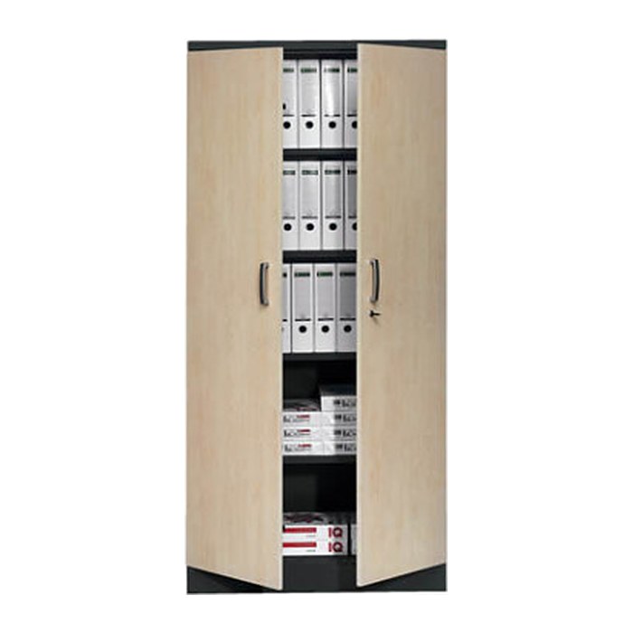 Gürkan Stahlschrank 100130 tiefschwarz, ahorn 4 Fachböden 92,0 x 42,0 x 195,0 cm, aufgebaut, 1 St.