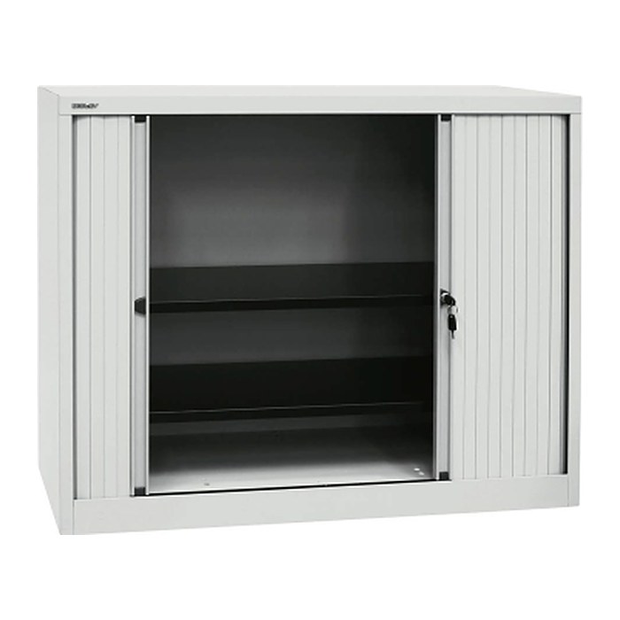 BISLEY Rollladenschrank lichtgrau 2 Fachböden 120,0 x 43,0 x 103,0 cm