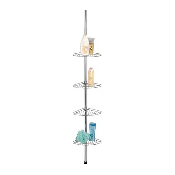 WENKO Teleskop-Duschregal Prea silber 28,0 x 20,0 x 65,0 - 275,0 cm