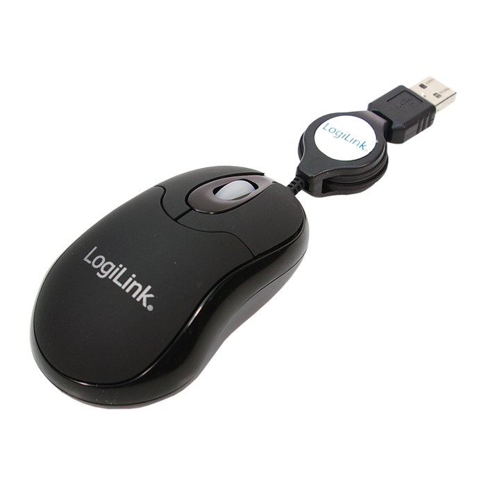 Logilink Maus USB Mini optisch 800dpi m. Kabeleinzug
