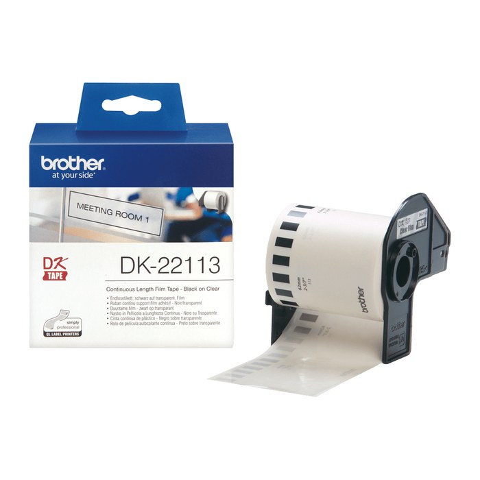 brother Endlosetikett für Etikettendrucker DK22113 transparent, 62,0 mm x 15,24 m, 1 Rollen