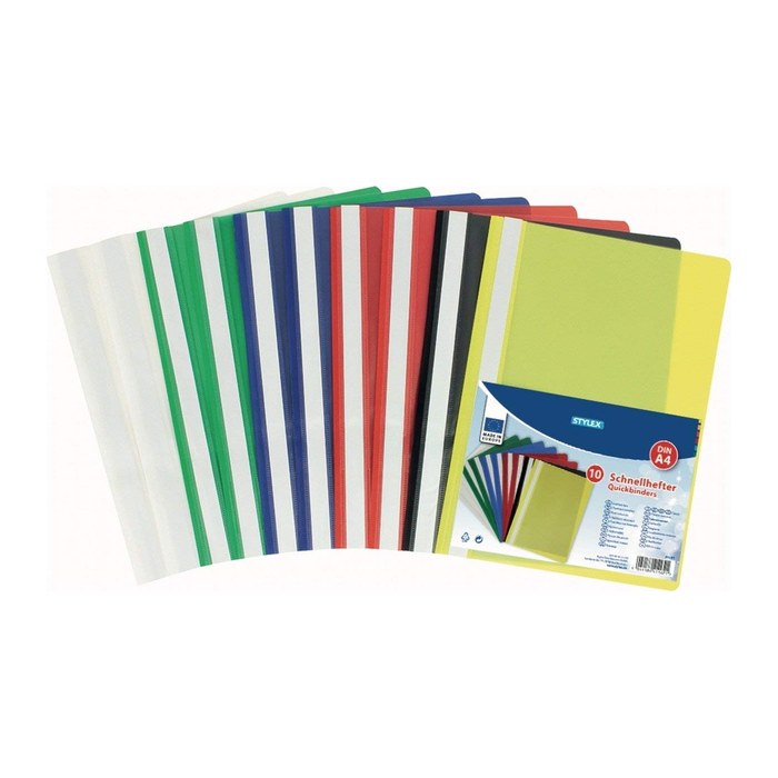 STYLEX TOPPOINT Schnellhefter STYLEX 41162 Kunststoff farbsortiert DIN A4, 10 St.