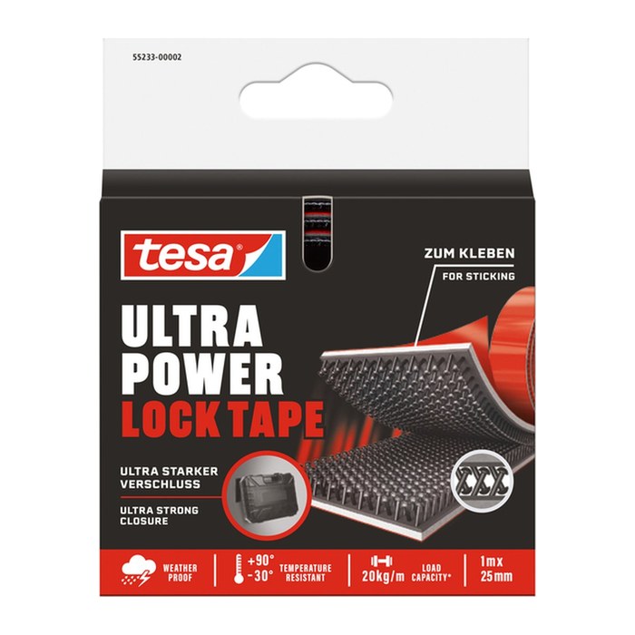 tesa Klettband Ultra Power Lock Tape schwarz, 1 St.