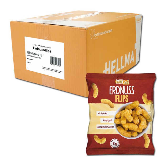 HELLMA Erdnuss Flips 80x 8,0 g, 80 St.