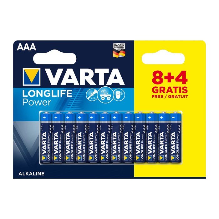 Varta Batterie LONGLIFE Power AAA NEU 12St. (8+4)