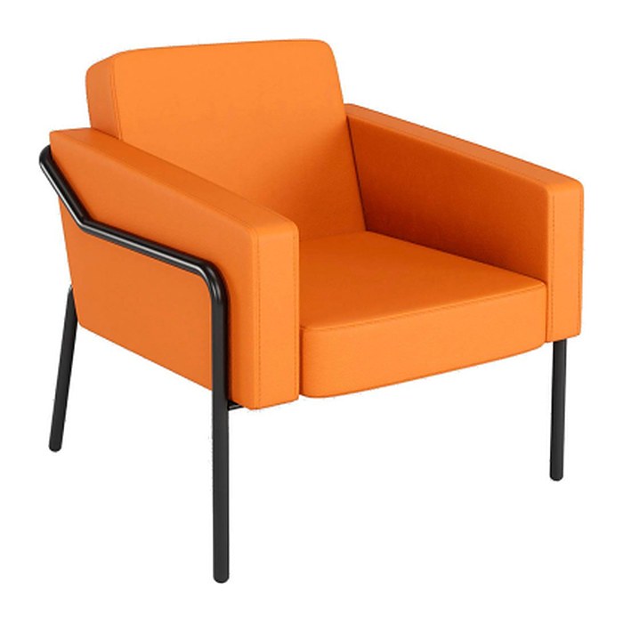 medso powered by PAPERFLOW Sessel MEDSO L orange schwarz Kunstleder 75,0 x 74,3 x 73,6 cm, 1 St.