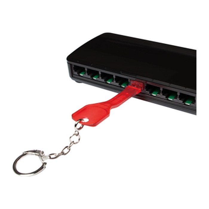 Logilink RJ45 Port Blocker Set 10Stück rot + Schlüssel