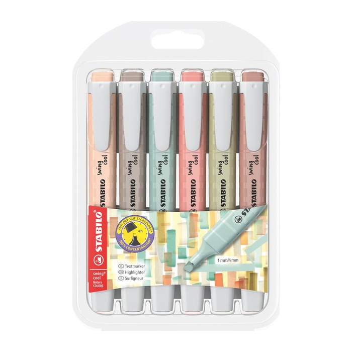STABILO swing cool NatureCOLORS Textmarker farbsortiert, 6 St.
