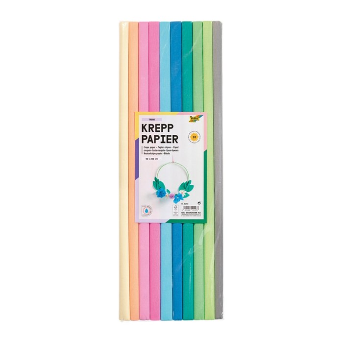 folia Krepppapier TREND farbsortiert 32 g/qm 10 Rollen