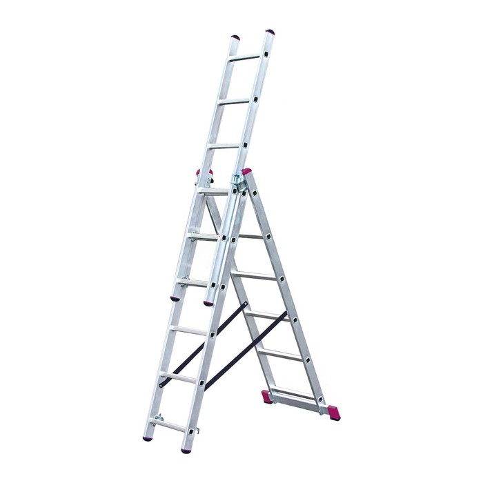KRAUSE Vielzweckleiter CORDA silber 3x 6 Sprossen, H: 168,0 cm