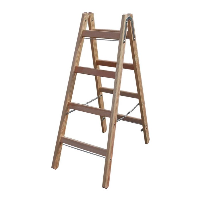KRAUSE Stehleiter beidseitig STABILO natur 2x 4 Sprossen, H: 120,0 cm