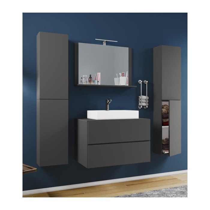 VCM my bath Badmöbel-Set 5-teilig Lendas XL 915214 anthrazit 127,0 x 52,0 x 150,0 cm