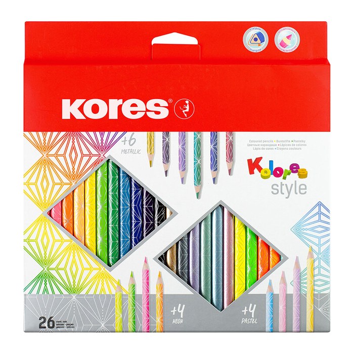 Kores® KOLORES Style Buntstifte farbsortiert, 26 St.