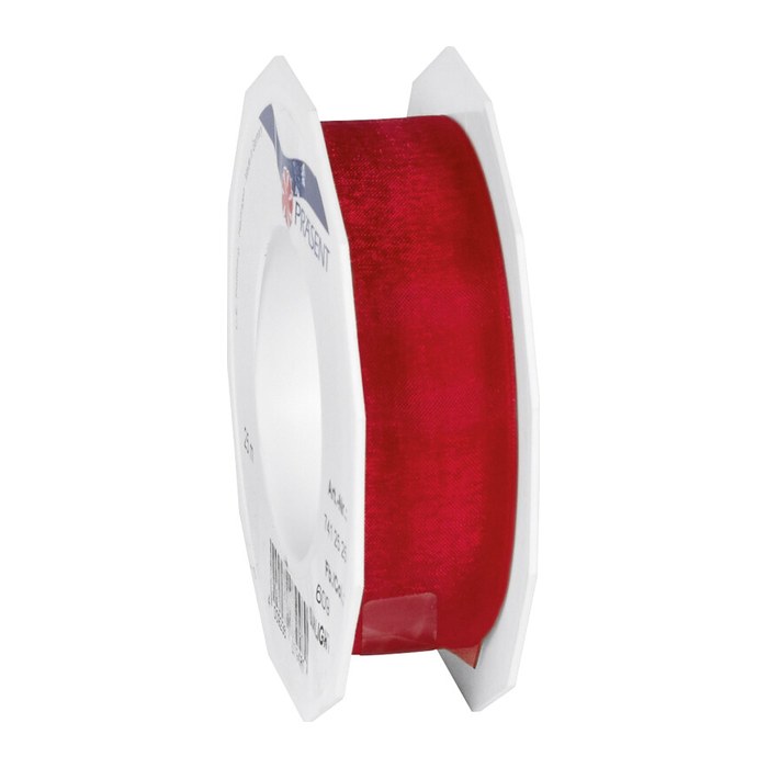 PRÄSENT Geschenkband Four Seasons seidenmatt rot 25,0 mm x 25,0 m