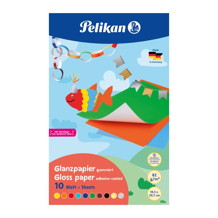 Pelikan Glanzpapier,gummiert 232 M/10 Mappe