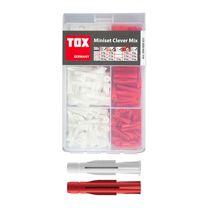 TOX Miniset Clever TRI und TRIKA 094900051 Universaldübel-Sortiment, 215-teilig