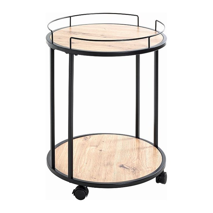HAKU Möbel Beistelltisch rund MDF-Platte schwarz, braun 45,0 x 45,0 x 60,0 cm, 1 St.