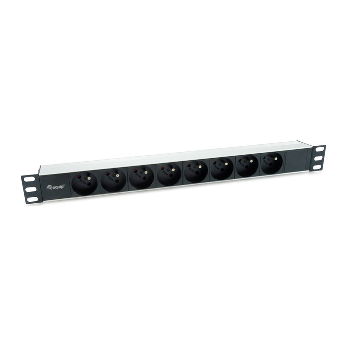 Equip 19" Steckdosenleiste 8xNFC 61-314 FR->St.90° si. Alu.