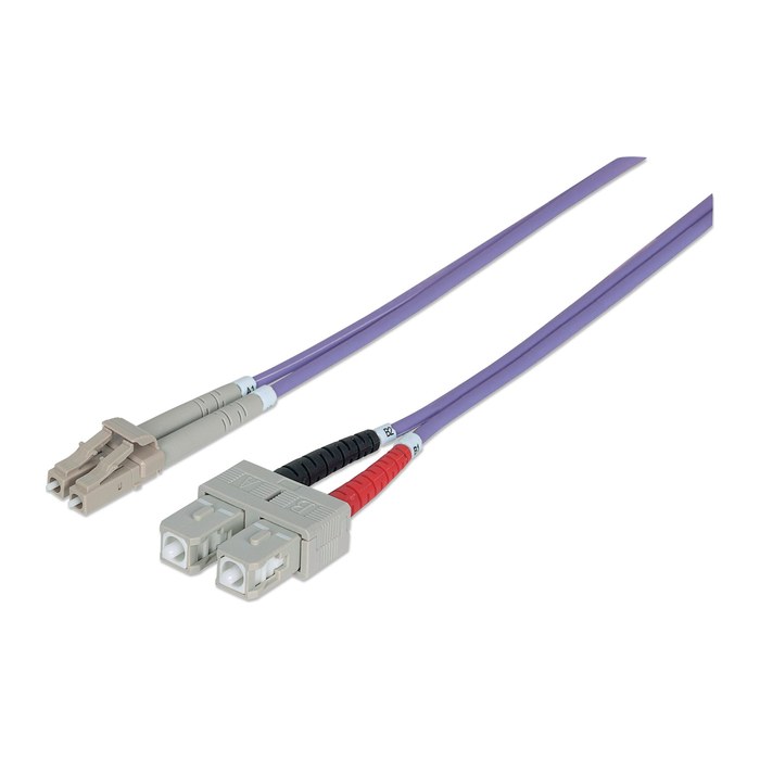 INTELLINET LWL Anschlusskabel LC/SC 5m Multimode OM4 lila