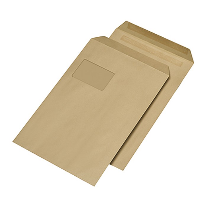 MAILmedia Versandtaschen DIN C4 mit Fenster braun 250 St.
