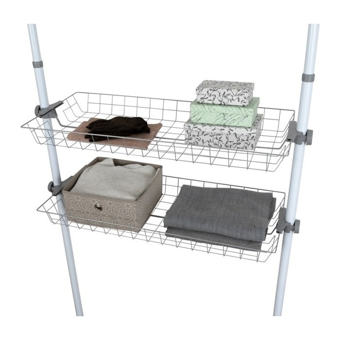 WENKO Herkules Ablagen für Garderobensystem grau 94,0 x 38,0 x 8,0 cm, 2 St.