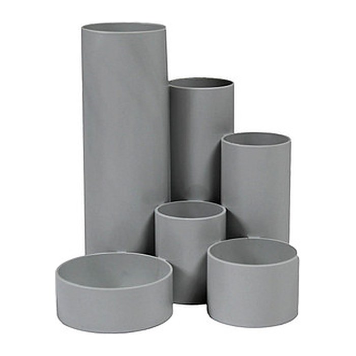 M&M Stiftehalter Schreibtisch-Boy grigio (hellgrau) Polystyrol 6 Fächer 12,9 x 13,9 x 14,7 cm